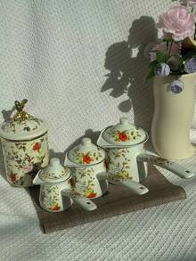 极简3件套咖啡漏斗、咖啡杯、咖啡豆储存罐，日常便携咖啡用具套装，适合圣诞节、万圣节、感恩节及日常家庭聚会烘焙咖啡，可作为馈赠亲朋好友的礼物 - Blue Star Flower - 查看 9