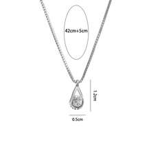 Zirconia Drop Necklace For Women, Dainty Geometric Clavicle Chain, Stainless Steel, Suitable For Travel, Dating, Party, Summer Jewelry, Western Jewelry, Beach Accessories, Prom, Beach, Summer, Jewelry, Accessory - White - View 5