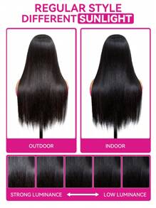 ISEE HAIR Wear Go 6*4 HD Lace Glueless Straight Layered Cut Lace Closure Wigs Pre-Bleached Wigs Natural Color 180% Density 18-22 Inch Pre-Plucked & Pre-Cut Natural Hairline Top Quality For Women