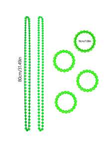 D EXCEED 1/2/4/5 PCS 1980s Long Neon Bead Nekalce For Women Neon Party Costume Accessories For Women Neon Artificial Bead Necklace Solid Color Bride Weddings Masquerade Festival Decorations Gifts