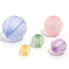 10/30/100pcs Acrylic Pumpkin Beads, DIY Craft Jewelry Making, Halloween Decor Materials, Candy Colors, 8-20mm - Random Color Mixing - View 7