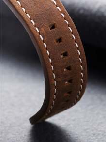 1 Pc Fashionable And Retroartificial Leather Watch Strap, Watch Accessories, Classic Stitching Design, Soft And Comfortable, It Is Suitable For Both Men And Women To Wear Daily In Summer.18mm 20mm 22mm