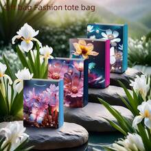 10pcs Flower & Butterfly Tote Bags - Glitter Attached Design, Reusable High-End Fashion Shopping Bags, Flat Paper Bags, Wedding Party Birthday Gift Packaging Bags, Jewelry And Cosmetics Storage Bags. Suitable For Retail Stores, Boutiques, Parties, Corporate Events, Birthdays, Holidays, Christmas And Valentine's Day