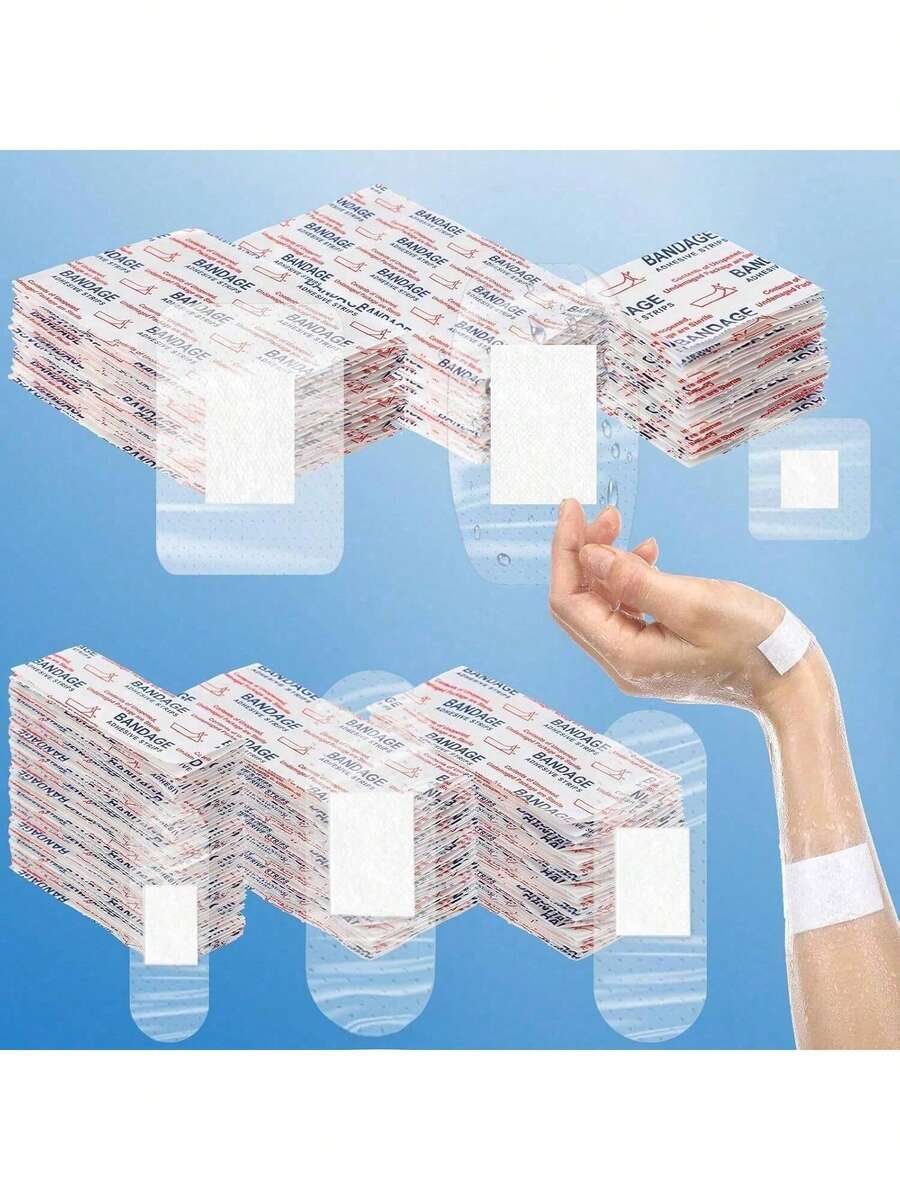 200/100/60/10 片/套 透明手指绷带，石膏敷料，高弹力急救绷带