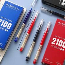 6pcs Ultra-Smooth Large Capacity Gel Pens - Black, Red, Blue Ink, 0.5mm ST Tip, Carbon Ballpoint Pens, Smooth Writing, Quick Drying, Anti-Clogging, Writing Length Approx. 2100m, Suitable For Diary, Office And School - DM - View 3