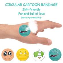 (1 Caja) Notas adhesivas con formas múltiples de PE, Curitas con diferentes patrones de dibujos animados, Vendajes de primeros auxilios, Yeso, Artículos esenciales para el hogar, viajes, campamentos, picnics, escalada y exploración, Curitas, Vendaje desechable, Pegatinas con cara de fantasma divertida