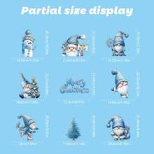 1 Set (8 piezas) Nuevos Adhesivos de Vidrio para Decoración Navideña, Pegatinas Navideñas de Muñeco de Nieve y Árbol Azul Brillante para Ventanas, Decoraciones Navideñas para Fiestas, Decoración del Hogar, Decoración de Habitación de Invierno