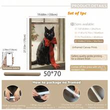 1 buc., Tablou pe pânză, Decor de perete înrămat, Pictură decorativă vintage cu pisică neagră de Crăciun, Artă rustică de iarnă, Decor de perete de Crăciun, Pisică retro, Artă academică de Crăciun, Cadou de Crăciun pentru iubitorii de pisici, Decor de perete minimalist, Artă modernă, Decor contemporan pentru casă, Decor de perete pentru sufragerie, Artă la modă, Decor de cameră - Multicolor - Vizualizare 17