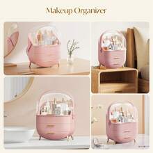 1PC Independently Designed Lightweight Luxury Cosmetics Storage Box, Skincare Product Covered Handheld Large Capacity Dust-Proof Makeup Box - Multicolor - View 8