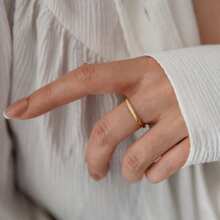 Minimalist Classic Wave Ring, Fashionable Versatile 18K Gold Plated Stainless Steel Band