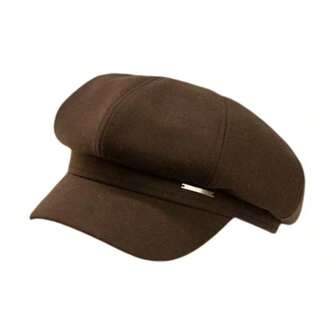 1顶女士八角帽，新款春秋冬户外休闲防紫外线帽，百搭帽檐帽，适合日常佩戴