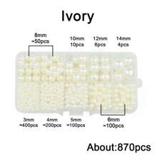 2 mm à 16 mm Perles rondes en ABS beige et blanc, cabochons de perles à moitié plats à moitié ronds, convenant pour la fabrication de bijoux DIY, l'artisanat, les accessoires, les vêtements, les chaussures, les sacs, la décoration des ongles et l'artisanat