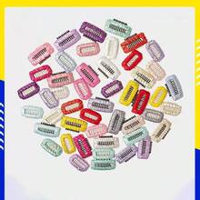 5个/10个/20个装 随机颜色宠物发夹 BB（3.2厘米）适用于犬猫，约克郡小型发夹 Kamalzis 鼻梁发夹 迷你发夹 - 彩色 - 查看 4