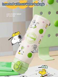 SNOOPY 1个500ML不锈钢真空保温水杯大容量学生杯便携运动随行杯带吸管男女适用 - 彩色 - 查看 10
