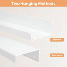 upsimples 4PCS Repisas Flotantes de Pared, Repisas de Acrilico, Estantes Flotantes Acrílicos de 15 Pulgadas Montados en la Pared para Dormitorio,Baño, Cocina,Libros (Blanco) - iridiscente - Ver 3