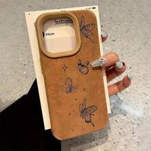 Funda tipo libro de piel sintética mate de lujo con diseño vintage, antideslizante, duradera, color beige claro, agradable al tacto, diseño unisex, compatible con 16/16 Pro/16 Plus/15/15 Plus/15 Pro/15 Pro/14/14 Plus/14 Pro/13/12/12 Pro/11/21 - Marrón - Ver 2