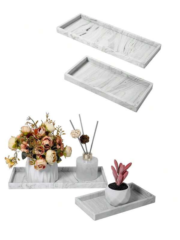 1pc Dresser Tray - 11.7 Inches Anti-Slip Bathroom Tray, Silicone Flexible Soap Dish For Kitchen, Toilet Tank Tray, Countertop Vanity Tray, Perfume Candle Key Tray Home Bathroom Decor Bathroom Organizer Fall Decor Back To School