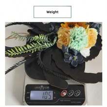 蜘蛛木牌、万圣节装饰、人造花环、藤环、橱窗展示、壁挂 - 黑色 - 查看 6
