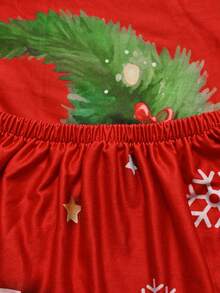 1 buc/4 buc/6 buc/20 buc Husă de scaun cu imprimeu de mătase de Crăciun, protecție anti-praf pentru scaun, elastică, imprimată pentru sărbători, potrivită pentru birou, sufragerie, hotel, scaune pentru evenimente, brad de Crăciun, om de zăpadă, clopoțel de Crăciun, Moș Crăciun, distracție de Crăciun - Roșu și cyan - Vizualizare 5