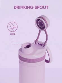 18 oz Insulated Tumbler with Spout Lid – Stainless Steel Water Bottle, Leak-Proof Double Wall Coffee Cup, Keeps Cold for 24H, Fits Car Cup Holder, Reusable Travel Mug for Sports, Gym, School, and Travel - 淺紫 - 查看 4