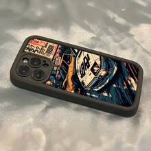 Funda de Teléfono con Patrón de Carro de Carreras de Dibujos Animados Creativos, Nueva Escalera de Ojos de Cielo, Divertida, Simple, a la Moda y  para Hombres y Mujeres, Compatible con iPhone - Colores mixtos - Ver 5