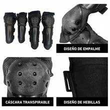 Rodilleras Coderas Motociclista Y Bicicletas Protección 4 PAZ - Negro - Ver 2