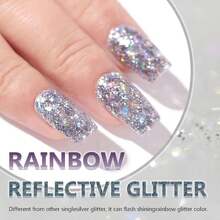 亮白闪亮指甲油 - 10ml 浓稠质地大亮片指甲油 - 防水持久速干 - 不脱色 - 适合居家美甲DIY和美甲护理，万圣节送给女性的礼物 - 彩色 - 查看 3