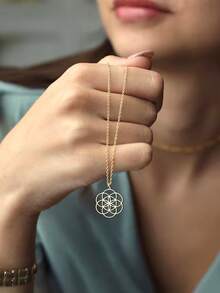 suteyi Flower Of Life Necklace, Sacred Geometry Pendant, Birthday Gift For Her, Holistic Healing Necklace, Great Gift For Girlfriend - Multicolor - View 5