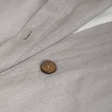 LUSH DECOR Belgian Flax Prewashed Linen Rich Cotton Blend Duvet Cover White 3Pc Set King/Cal King Halloween-Fall Decor-Room Decor - Gray - 查看 3