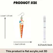 Needle Original Design Easter Carrot Egg 2D Acrylic Earrings Cartoon Cute A Creative Gift - Màu vàng - Xem 5