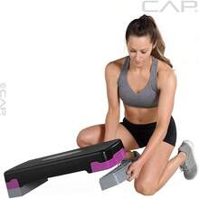 Plataforma de step aeróbico compacta Tone Fitness | Step de ejercicio - Negro/Morado - Ver 6
