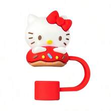 Sanrio Lindas tapas de silicona para pajitas, aptas para vasos a cuadros con pajitas, tapas para pajitas compatibles con tumblers de 30oz y 40oz, adorable protector de tapa de silicona, se ajusta a accesorios de vasos de 0.4 pulgadas/10mm