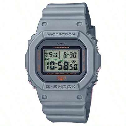 Đồng hồ kỹ thuật số Casio G-Shock mặt vuông, vỏ nhựa màu xám, kiểu dáng thể thao, máy thạch anh Nhật Bản, đồng hồ thời trang thường ngày DW-5600MNT-8JR