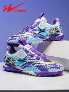 STARNOVO Kids' Football Shoes, Boys & Girls Sports Shoes, Short Studs, Rotary Buckle Design For Easy Wear, Suitable For Outdoor Football Training, Matches, Youth World Cup Anti-Slip Shoes (Note: This Is A Standard Size, Recommend Ordering 1 Size Smaller For Narrow Feet, 1 Size Larger For Wide Feet)