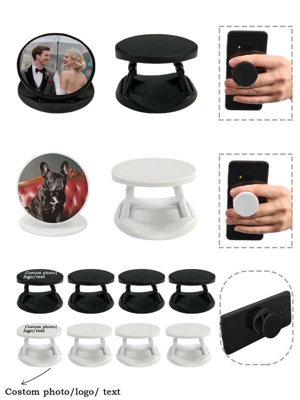 1/5pcs Customized Picture/Text/Logo Portable Adjustable Foldable Air Cushion Phone Holder, Suitable For Advertising Gifts, Presents For Family And Friends