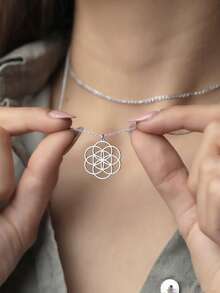 suteyi Flower Of Life Necklace, Sacred Geometry Pendant, Birthday Gift For Her, Holistic Healing Necklace, Great Gift For Girlfriend - Multicolor - View 7