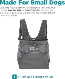 Outward Hound PupPak Dog Front, Medium, – Hands-Hiking & Camping Pet Backpack Small Pets Up To 20 Lbs, Padded Straps, Breathable Mesh,-Resistant, Safety Clip - Địu nhỏ màu xám phía trước - Xem 8