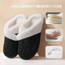 Women's Fuzzy Slip-On Slippers Indoor And Outdoor Use, Comfy Foam, Anti-Skid Rubber Hard Sole - White - View 2
