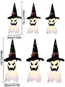 1PC Halloween Decorations For Outdoor Use,80 Cm - 45 Cm Large Hanging Luminous Ghost Witch Hats For Exterior Decoration, Long Lifespan, High Light, Indoor/Outdoor Halloween Lights For Porch, Courtyard, Tree And Garden Decoration - White - View 17