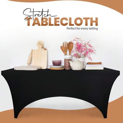 Utopia Kitchen Table Cloth 1 Pack Wrinkle Resistant Tight, Fitted, Washable And Spandex Stretch Rectangular Patio Table Cover 183L X 76W Cm For Event, Wedding, Banquet & Parties – [EXPRESS DELIVERY]