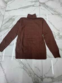 MONNEI Solid Turtleneck Sweater Top Knit Cacharrel - Marrón Chocolate - Ver 2