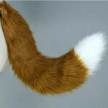 1件圣诞猫尾巴服装，可爱狐狸毛绒尾巴角色扮演猫女配饰尾巴带挂绳，适合万圣节、圣诞节、生日、家庭聚会、动漫角色扮演、情人节、圣诞礼物、新年礼物 - 彩色 - 查看 25