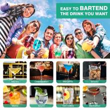 Biemlerfn 25-Piece Cocktail Shaker Set, Mixology Bartender Kit With Acrylic Stand Stainless Steel Bar Tools, Full Bartender Accessories And Recipe Book