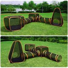 Outdoor Play Tent Tunnel Cube Compound Pet House 6 In 1 For Cat Puppy Dog Rabbit - Black - View 6