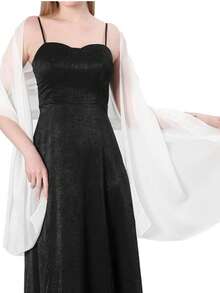 1pc Fashion Evening Dress Shawl, Lightweight Shawl, Extra Long Bridal Shawl For Women, Suitable For Wedding Party - A - View 9