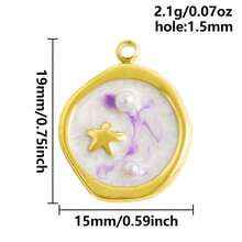 1pc/2pcs Luxury Delicate 304 Stainless Steel Electroplated Pendant Charms, Suitable For DIY Jewelry, Jewelry Making, Crafts - Ocean Life, Cherry, Flower Designs - Color - View 27