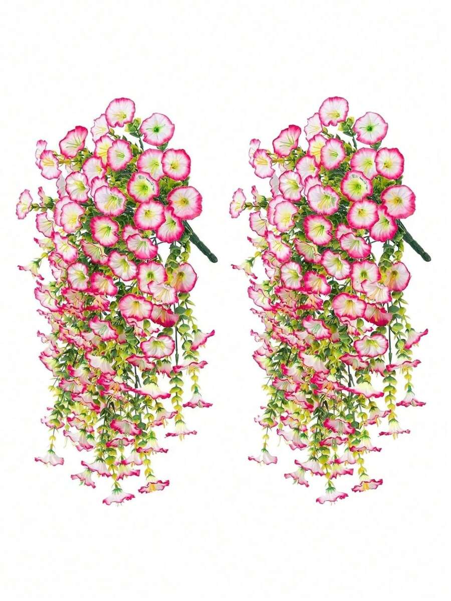 1/4 Stücke 75cm künstliche hängende Blumen, gemischte Farben Prunkwinde und Eukalyptusblätter, UV-beständig, realistisch, ohne Behälter, für Valentinstag, Weihnachten, Halloween, Erntedankfest, Muttertag, Frühlingsdekor, verschiedene Räume, Außenbereich, Büro, Gartendekoration