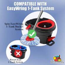 6+1 Pack Spin Mop Replacement Head Compatible With O Ceda EasyWring 1Tank System Dry Wet Used Microfiber Mop Refills For 5.9in Core With Base Blue