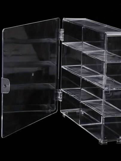 1 pieza Estuche de acrílico transparente de alta calidad con 8 ranuras de 18.7x16.7x4.4cm - Almacenamiento y transporte para obras de arte, adecuado para organización de artículos de escritorio, conveniente para un escritorio ordenado, maestro de la organización de la vida