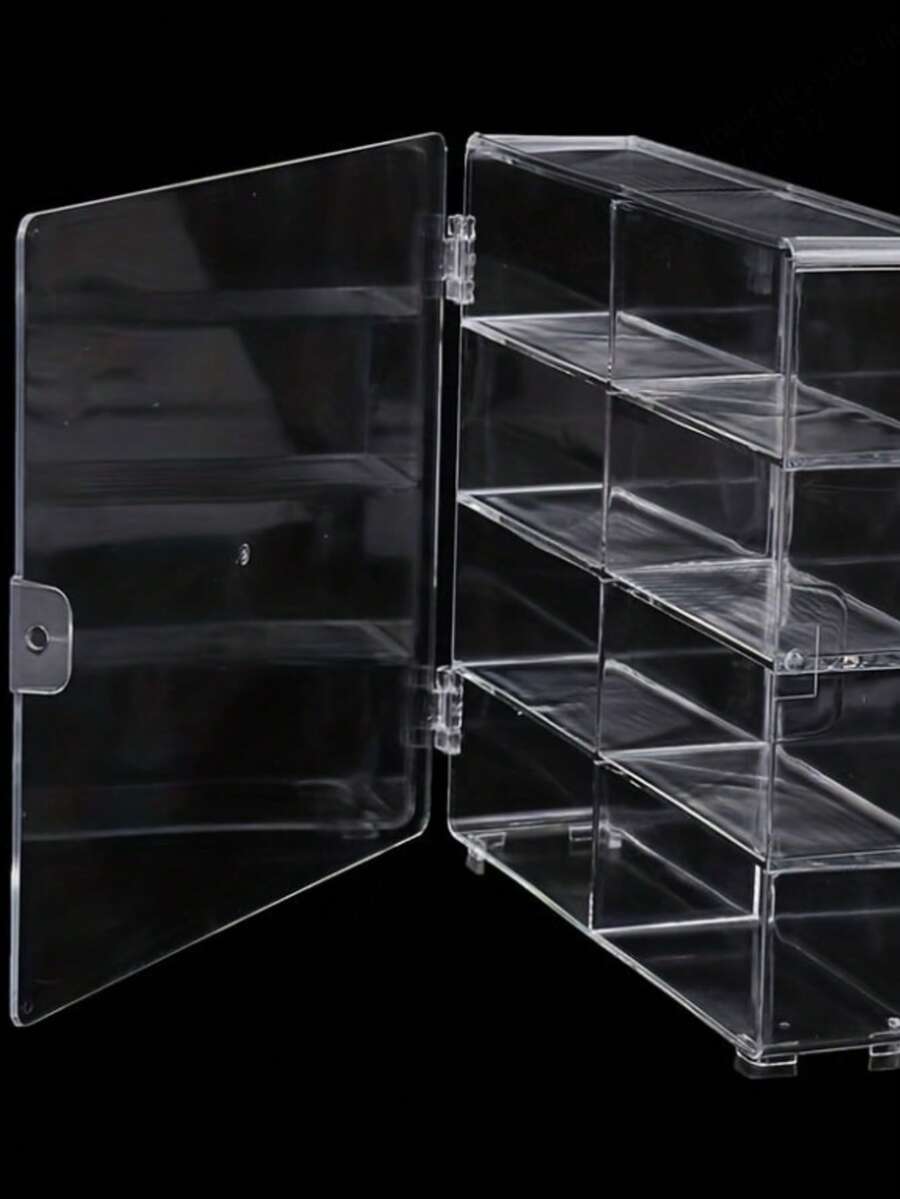 1pc 8-Slot 18.7x16.7x4.4cm High-Quality Acrylic Display Case - Transparent Storage And Transportation For Artworks, Suitable For Desktop Item Organization, Convenient For Tidy Desk, Master Of Life Organization - Multicolor - View 1